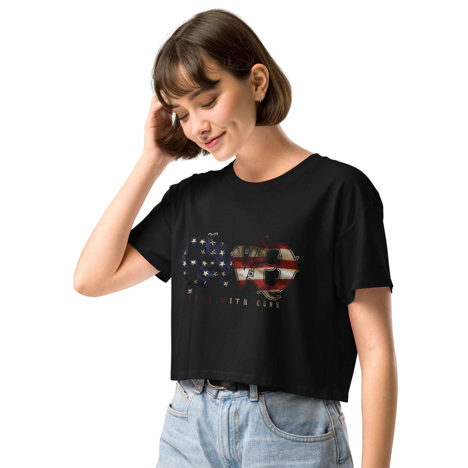 Patriotic Logo Crop Top | Oversize Fit