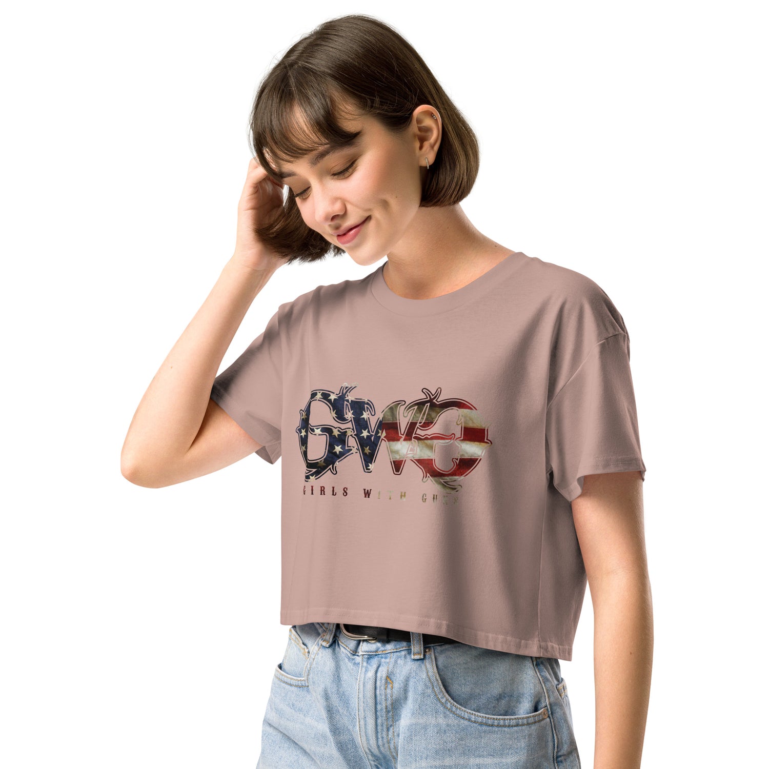 Patriotic Logo Crop Top | Oversize Fit