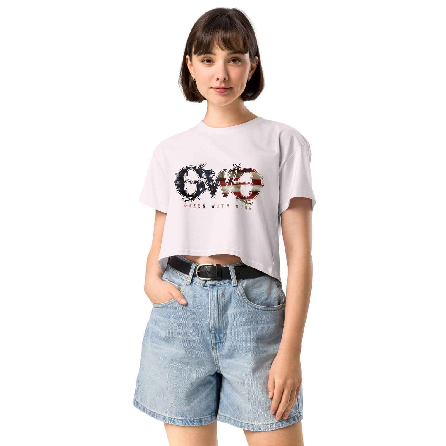 Patriotic Logo Crop Top | Oversize Fit