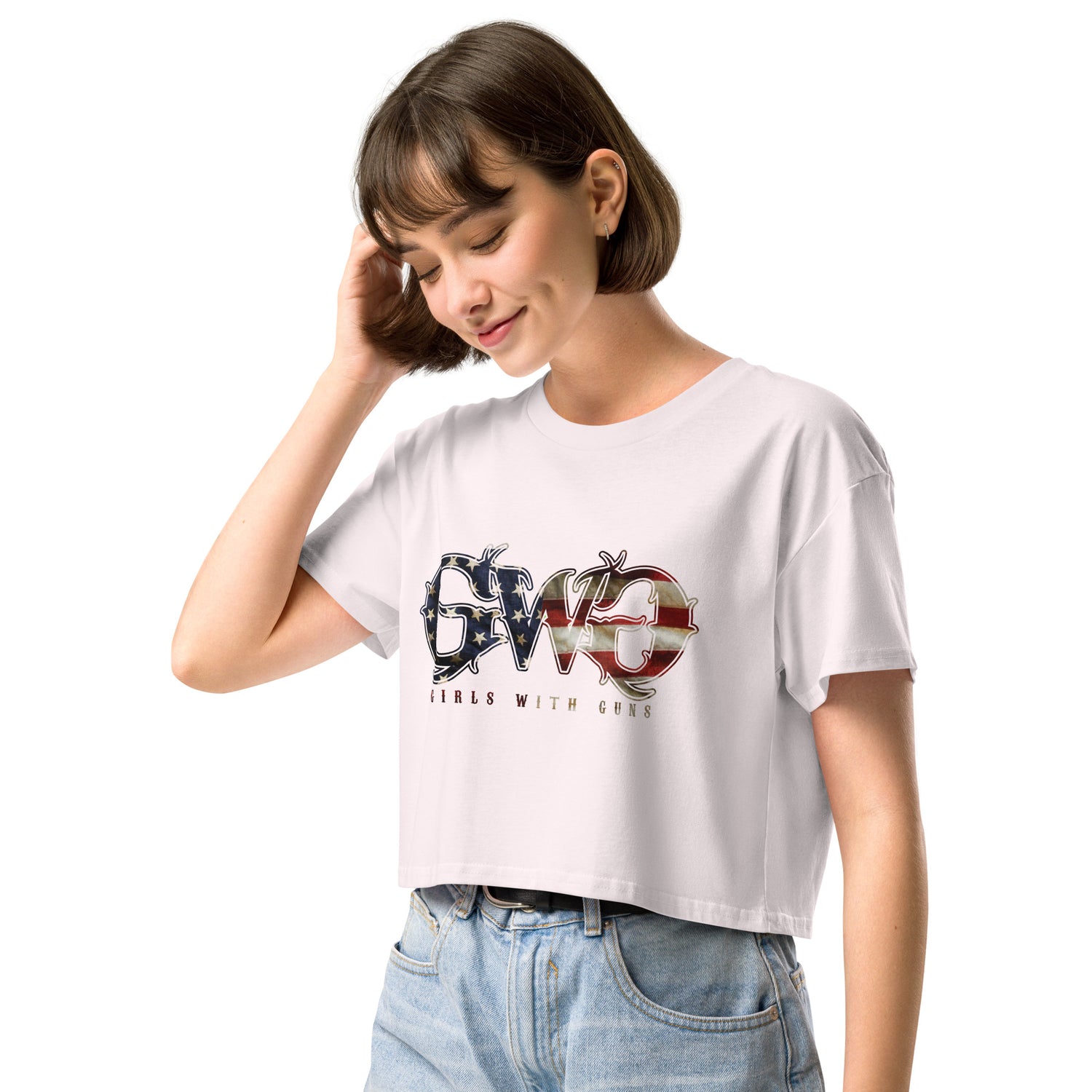 Patriotic Logo Crop Top | Oversize Fit