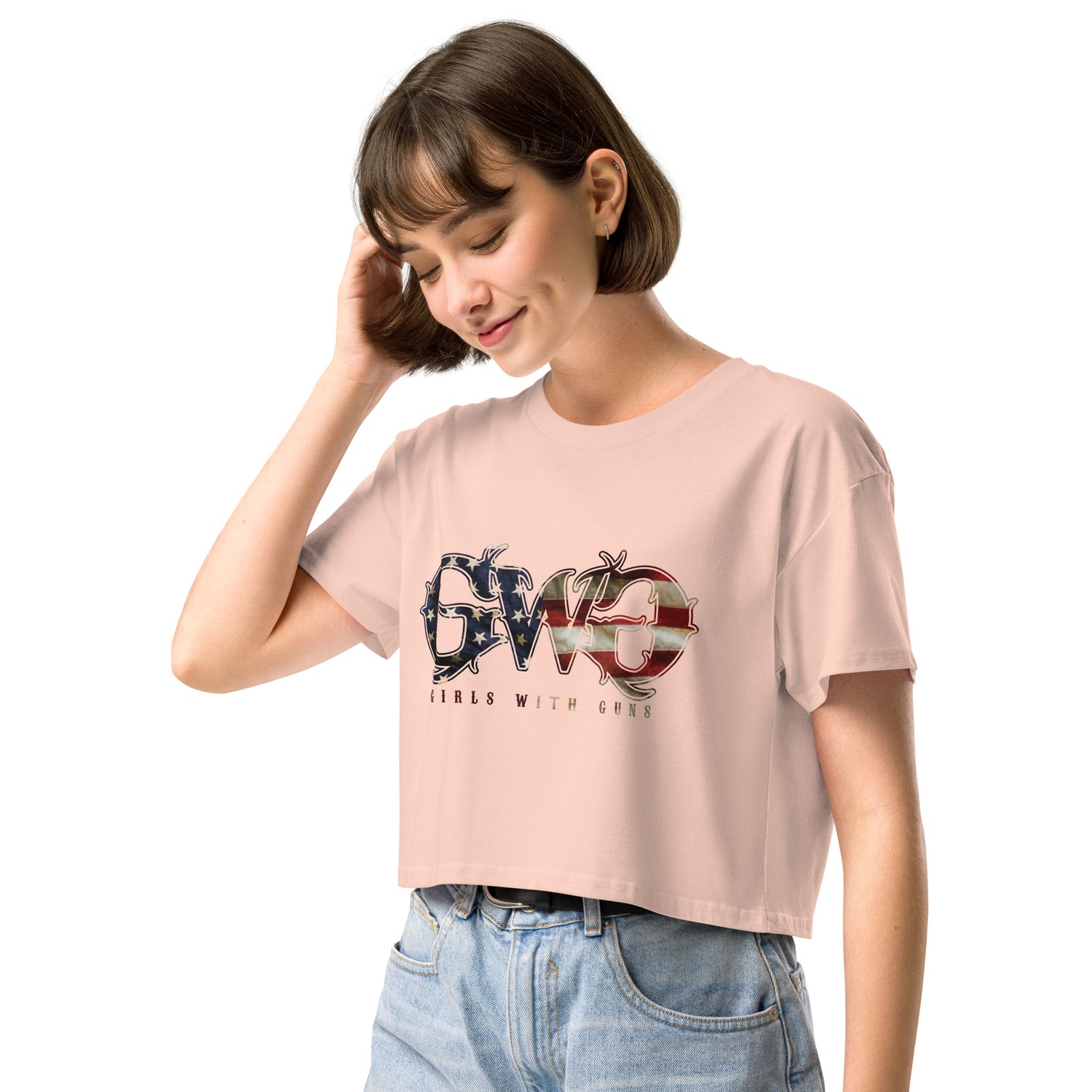 Patriotic Logo Crop Top | Oversize Fit