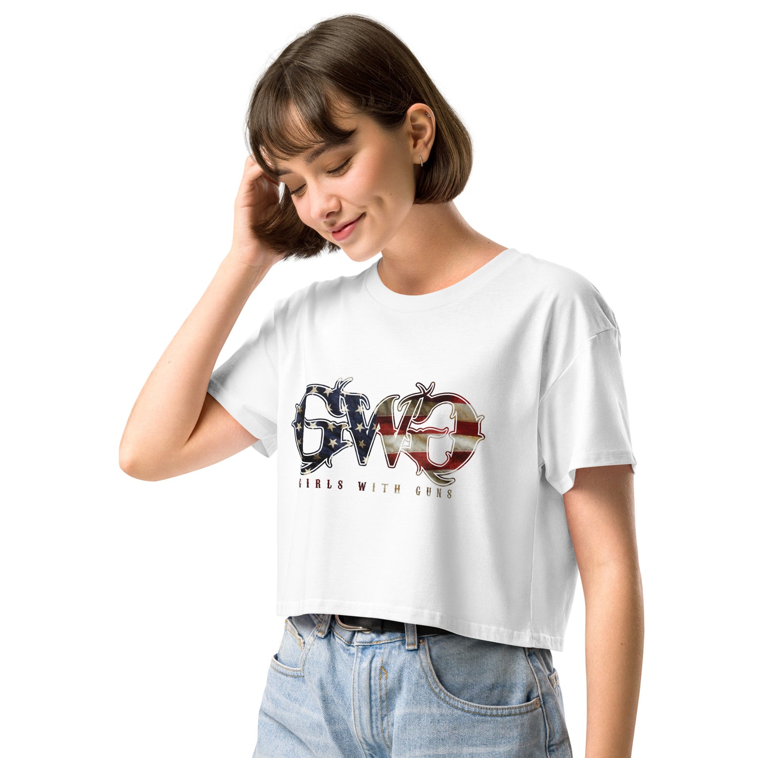 Patriotic Logo Crop Top | Oversize Fit