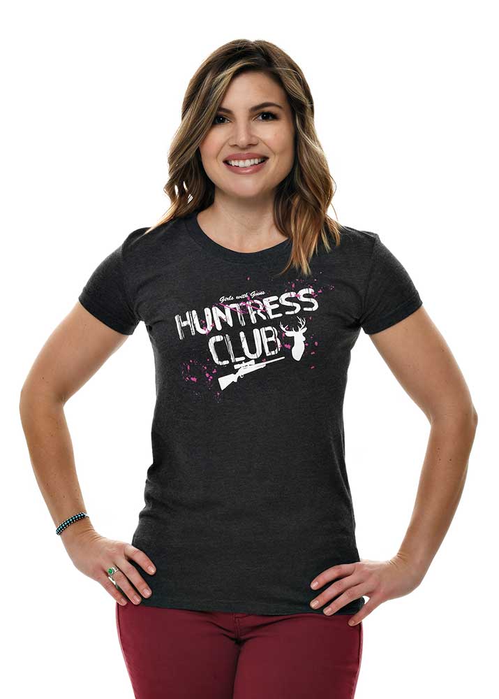 Huntress Club Tee | Charcoal - Girls With Guns