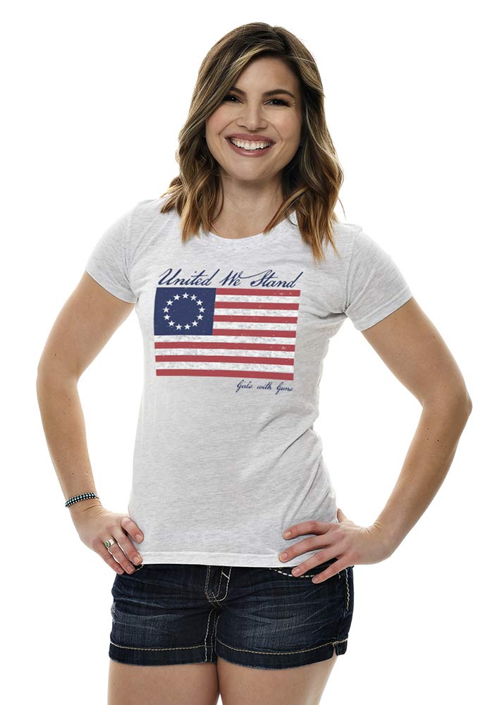 Betsy Ross Flag Tee in Heather Gray