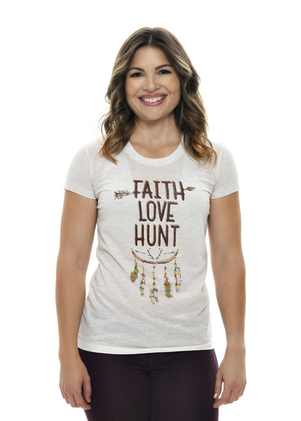 Faith Love Hunt Tee in White by Girls with Guns