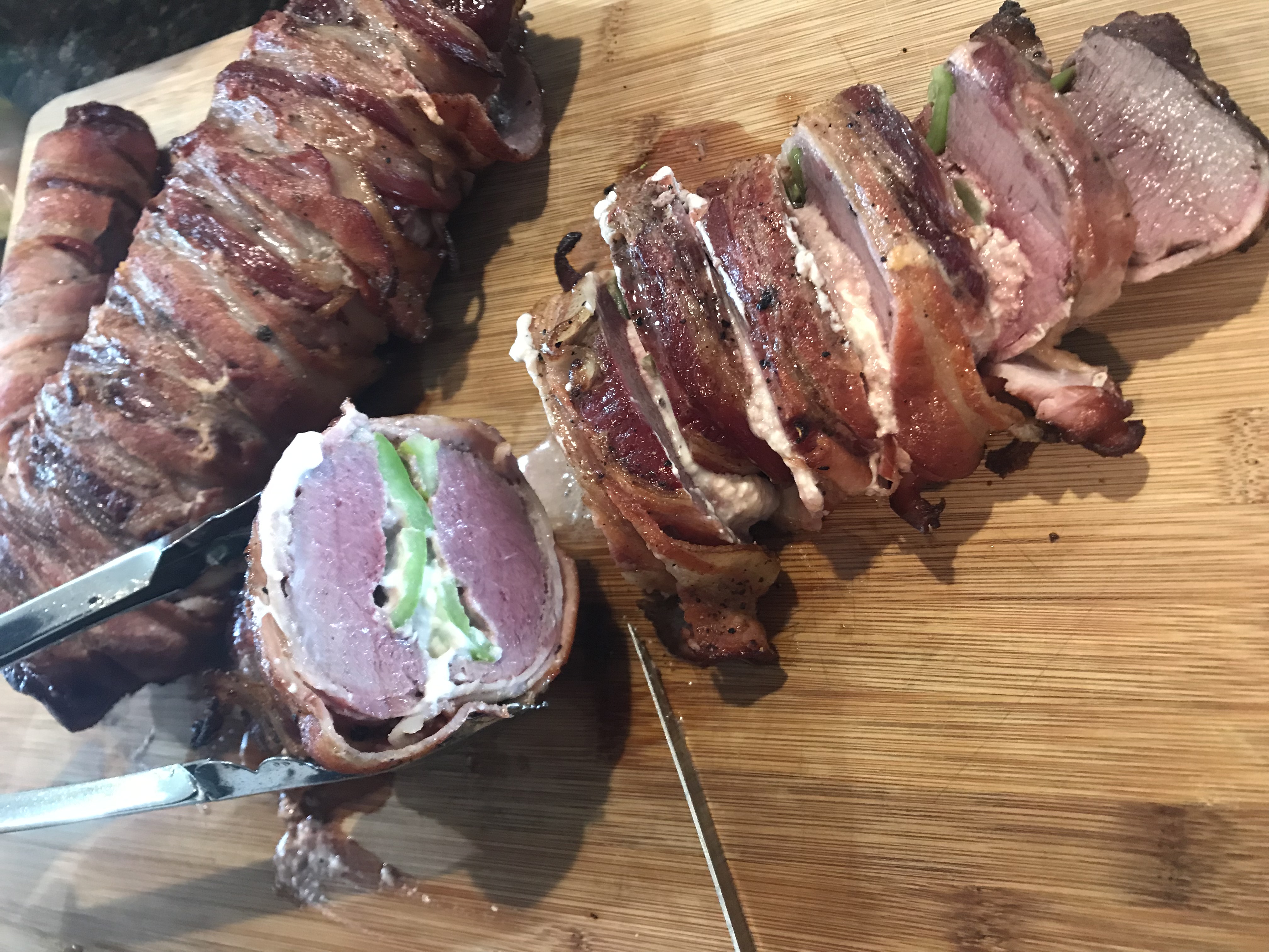 Smoked Venison Backstraps Wrapped In Bacon